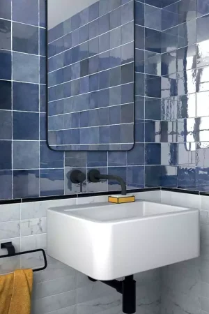 Carrelage zellige bleu carré Artisan Equipe Authentique