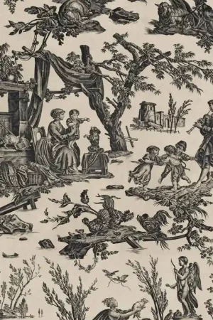 Papier peint panoramique Toile de Jouy Satisfait Ou Remboursé