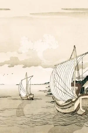 Seulement Aujourd'hui Papier peint panoramique Vue de Tsukudajima à Edo
