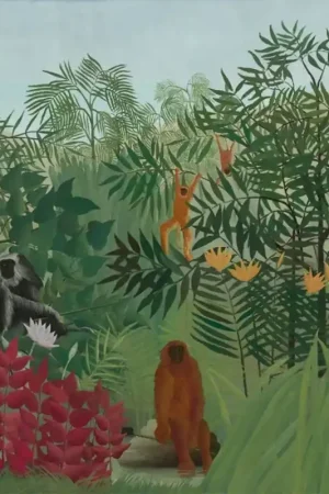 Papier peint Tropical Forest with Monkeys Bon Marché