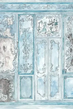 Papier peint panoramique Suite Royale Bleue Remise