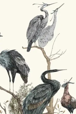 Papier peint panoramique Grue Couronnée Droit Petit Prix