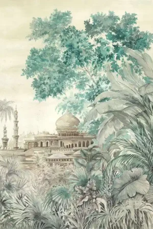 Papier peint panoramique Soie Taj Mahal Certifié