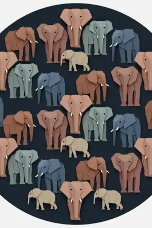 Affaire À Saisir Papier peint Circle Elephant