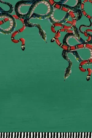 Papier peint panoramique Emerald Green Snakes Vente Directe
