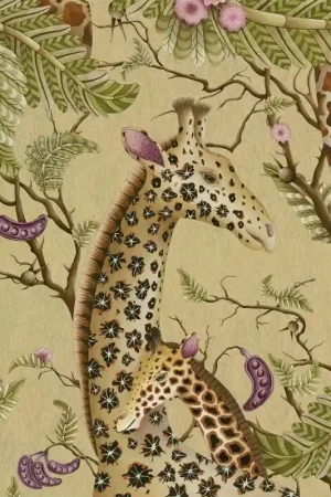 Seulement Aujourd'hui Papier peint Royal Giraffe Gilded