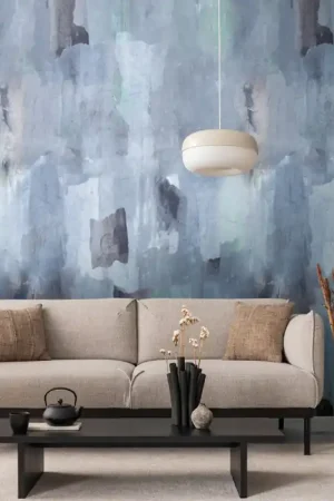 Bon Marché Papier peint panoramique intissé artéfact bleu 159 x 280 cm