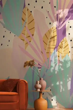 Papier peint panoramique intissé matisse pastel 159 x 280 cm Soldes