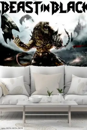 Retour Gratuit Papier peint panoramique intissé Beast In Black - Berserker 212 x 212 cm