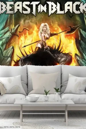 Authentique Papier peint panoramique intissé Beast In Black - From Hell with Love 212 x 212 cm