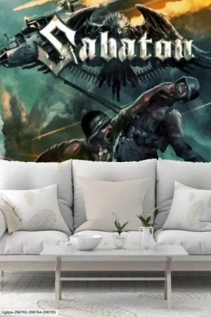 Quantité Limitée Papier peint panoramique intissé Sabaton - Heroes 212 x 212 cm