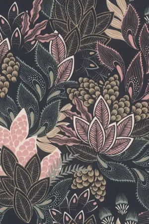 Nouvelle Collection Papier peint intissé léa rose noire 53 x 1005 cm RASCH