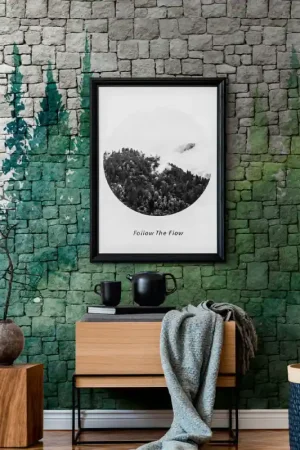 Soldes Papier peint panoramique intissé forêt fond pierre 371 x 280 cm AS CREATION
