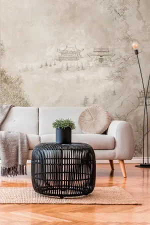 Offre Du Jour Papier peint panoramique intissé village japonais beige 371 x 280 cm AS CREATION