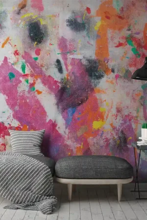 Papier peint panoramique intissé tâche peinture multicolore 371 x 280 cm AS CREATION Expédié Aujourd'hui