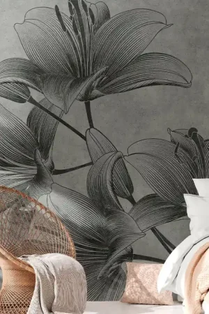 Papier peint panoramique intissé orchidée gris 371 x 280 cm AS CREATION Vente Flash