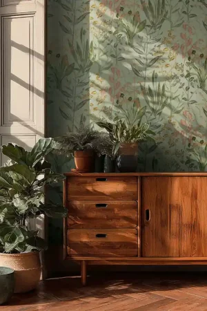 Papier Peint Intissé Herbier Vert AS Création Nouvelle Collection