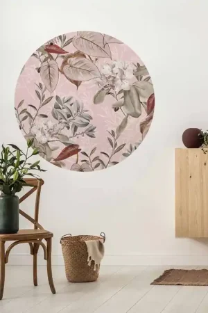 Prix Promo Papier peint panoramique intissé rond Adorn Rose 125cm