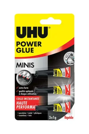 Colle instantanée UHU PowerGlue Minis 3x1g Meilleur Choix