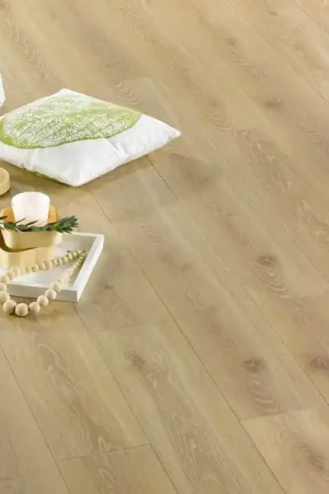 Sol stratifié 4 chanfreins décor chêne nature 10 mm Petit Prix