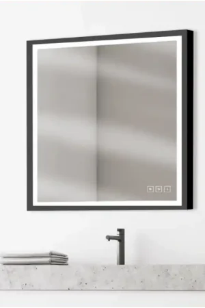 Authentique Miroir LED SWANN BLACK 2 80x75CM MP GLASS