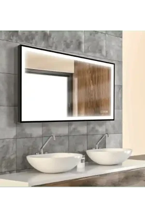 Miroir LED SWANN BLACK 2 120x75CM MP GLASS Pas Cher
