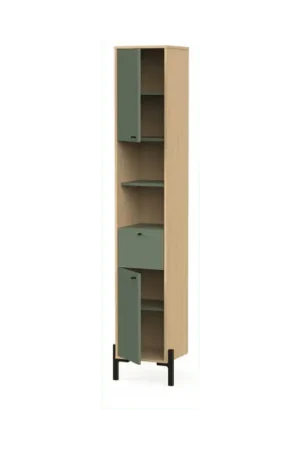 Prix Réduit COLONNE DE SALLE DE BAINS 2 PORTES ELISA VERT 33.6cm CBA MEUBLE