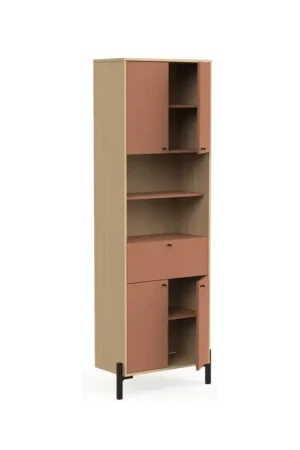 Offre Du Jour COLONNE DE SALLE DE BAINS 4 PORTES ELISA ABRICOT 63.6CM CBA MEUBLE