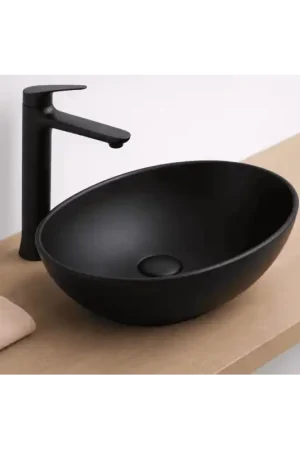 Vasque à poser ovale HANA – Finition noire mat ONDEE Commander Maintenant