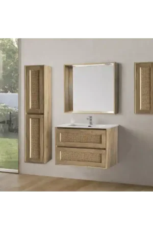 Ensemble de meuble, vasque et miroir LED, CALIMA, largeur 80 cm MEUBLES JUMAR Prix Réduit