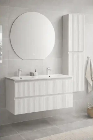 Nouveauté Ensemble de meuble, vasque et miroir LED, MANHATTAN, largeur 120 cm MEUBLES JUMAR
