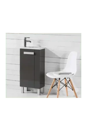 Réduction Ensemble meuble lave-mains Camille gris 40cm JUMAR