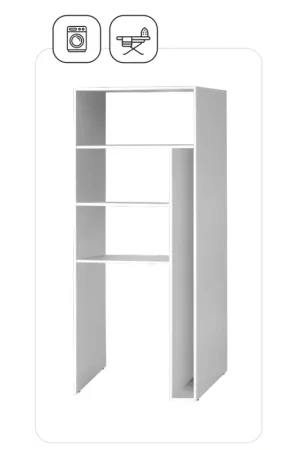 Dernier Modèle Colonne buanderie blanche, Hauteur 200 cm x Largeur 80 cm x Profondeur 60 cm RBaccess