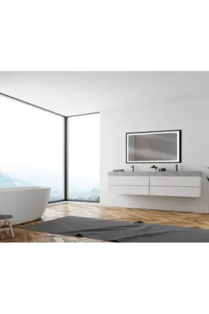 Offre Spéciale MIROIR LED SWANN BLACK 75X120 CM MP GLASS