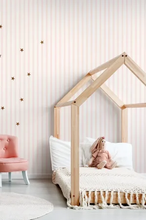 Nouveauté Papier peint rayures Giulia Rose Dragée