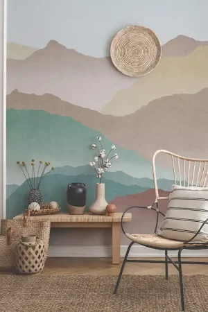 Achat Immédiat Papier peint panoramique Montagnes Colorées