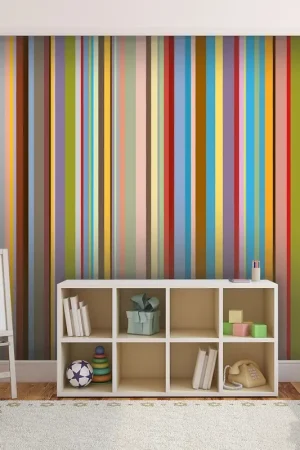 Commander Vite Papier peint rayures contemporaines multicolore