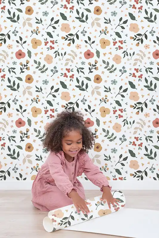 Achat Immédiat Papier peint fleurs - Floral Silhouettes
