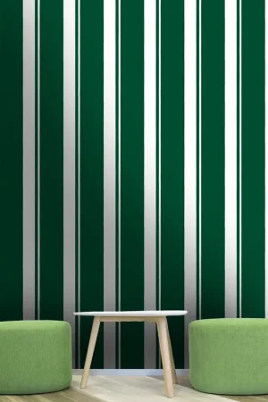 Acheter Direct Papier peint rayures contemporaines verte