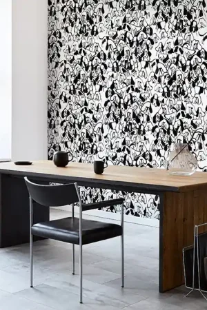 Vente Flash Papier peint Chien Noir et Blanc