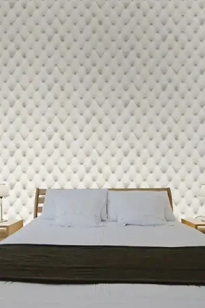 Haute Qualité Papier peint Capiton Blanc