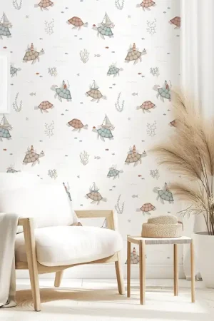 PAPIER PEINT ENFANT - BALADE EN MER, LES TORTUES Must-Have