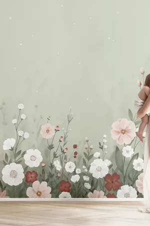 PAPIER PEINT DECOR - JARDIN FLEURI Prix Réduit