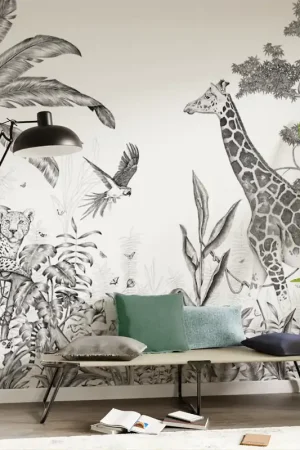 Dernier Modèle 4MURSPapier peint panoramique XLBlack jungle300 x 270 cm