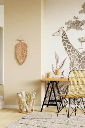 4MURSPapier peint panoramique LBlack jungle girafe150 x 270 cm Meilleure Vente