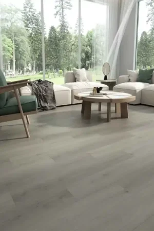 Offre Exclusive Sol pvc rigide à clipser spc 18,4x122 cm ESSENTIEL GRIS