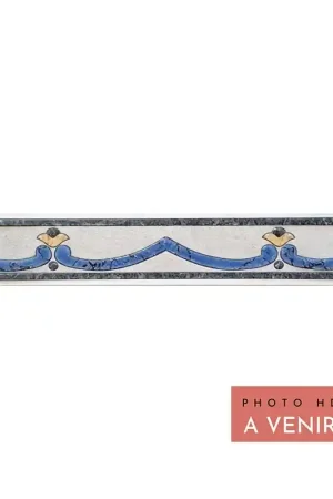 Listel Elegance Azul 4x25 cm - Bleu Satiné Produit De Marque
