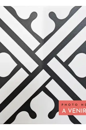 Carrelage Sol & Mur Decor Classic B Noir 20x20 cm - Blanc Mat Retour Gratuit